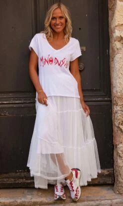 T-Shirt Magda Blanc MinoDuSud Rouge