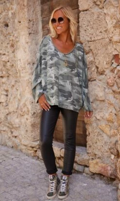 Sweat Fin Logan Kaki Camouflage Angel Love Rose Fluo