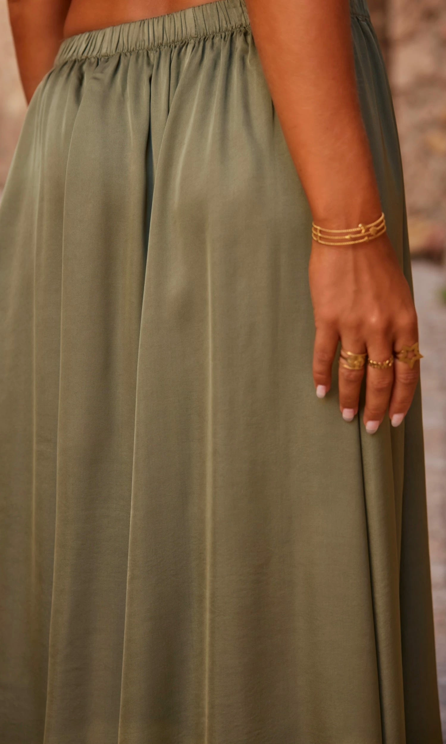 Jupon Ayron Satin Kaki 3 Jupon Ayron Satin Kaki