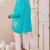 Pull Arsène Oversize Bleu Turquoise Flowers Or -Vêtements Soldes 2024 facetune 14 02 2024 16 00 48