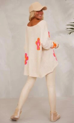 Pull Rayco Oversize Beige Flowers -Vêtements Soldes 2024 facetune 14 11 2023 11 57 58
