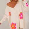 Pull Rayco Oversize Beige Flowers