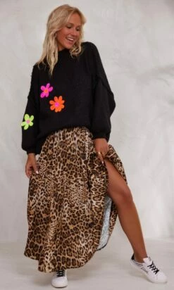 Jupon Ayron Satin Camel Léopard