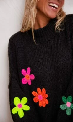 Pull Siméon Noir Flores