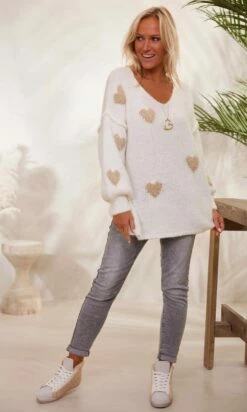 Pull Orso Blanc Cassé Hearts Or -Vêtements Soldes 2024 facetune 15 12 2023 15 24 22