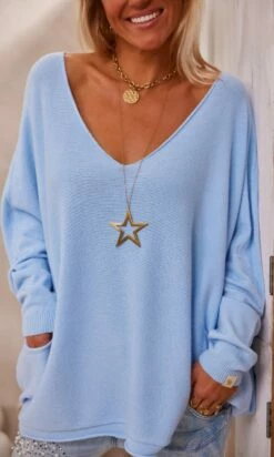 Pull Nestor Oversize Bleu Ciel