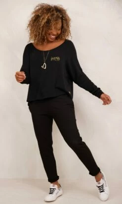 T-Shirt Oscar Court ML Oversize Noir Karma