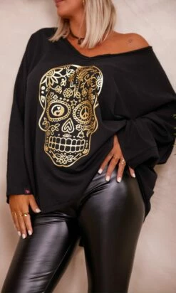 Sweat Fin Logan Noir Skull Or
