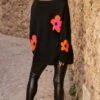 Pull Rayco Oversize Noir Flowers