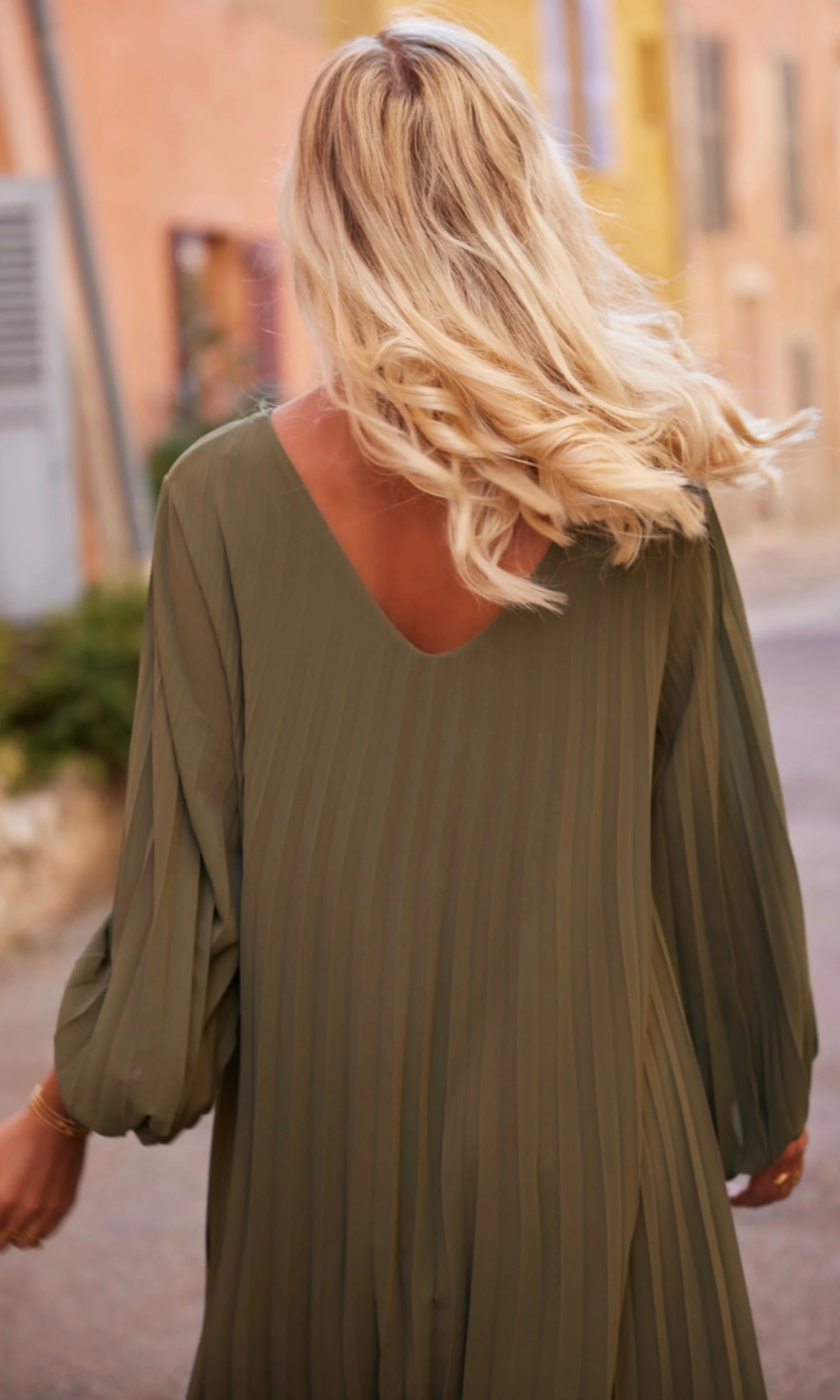 Robe Nuria Plissée Kaki 3 Robe Nuria Plissée Kaki