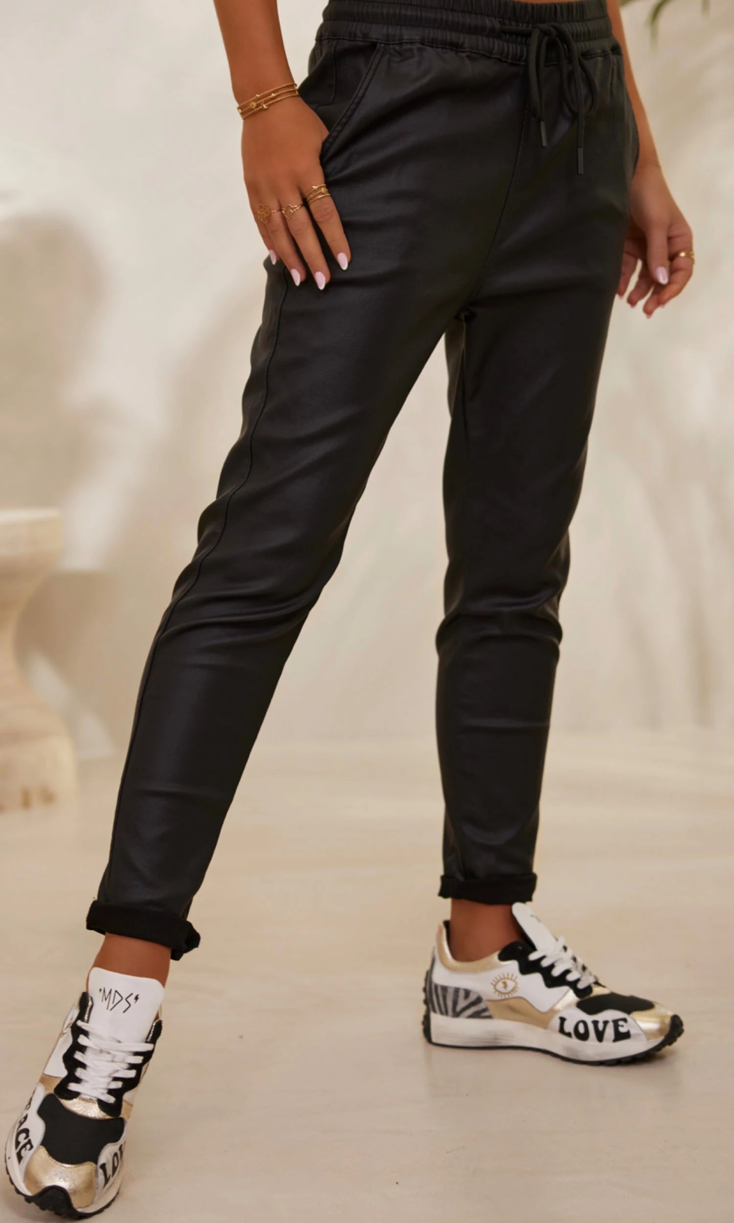 Pantalon Zayn Huilé Noir 3 Pantalon Zayn Huilé Noir