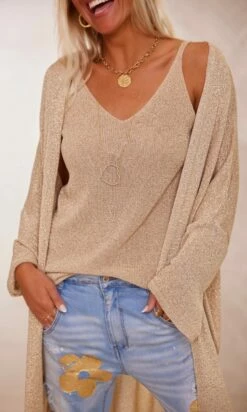 Débardeur Pull Maho Doré Irisé -Vêtements Soldes 2024 facetune 19 01 2024 14 39 05 1