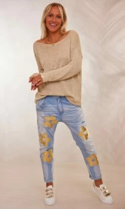 Jean's Alban Flowers Or -Vêtements Soldes 2024 facetune 19 01 2024 16 02 30 1