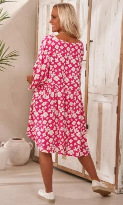 Petite Robe Lucia Oversize Rose Fuchsia Little Gem