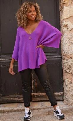 Pull Léon Oversize Violet -Vêtements Soldes 2024 facetune 20 10 2023 14 35 38