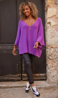 Pull Léon Oversize Violet -Vêtements Soldes 2024 facetune 20 10 2023 14 36 25