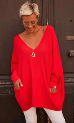 Pull Nestor Oversize Rouge -Vêtements Soldes 2024 facetune 21 10 2023 10 24 52
