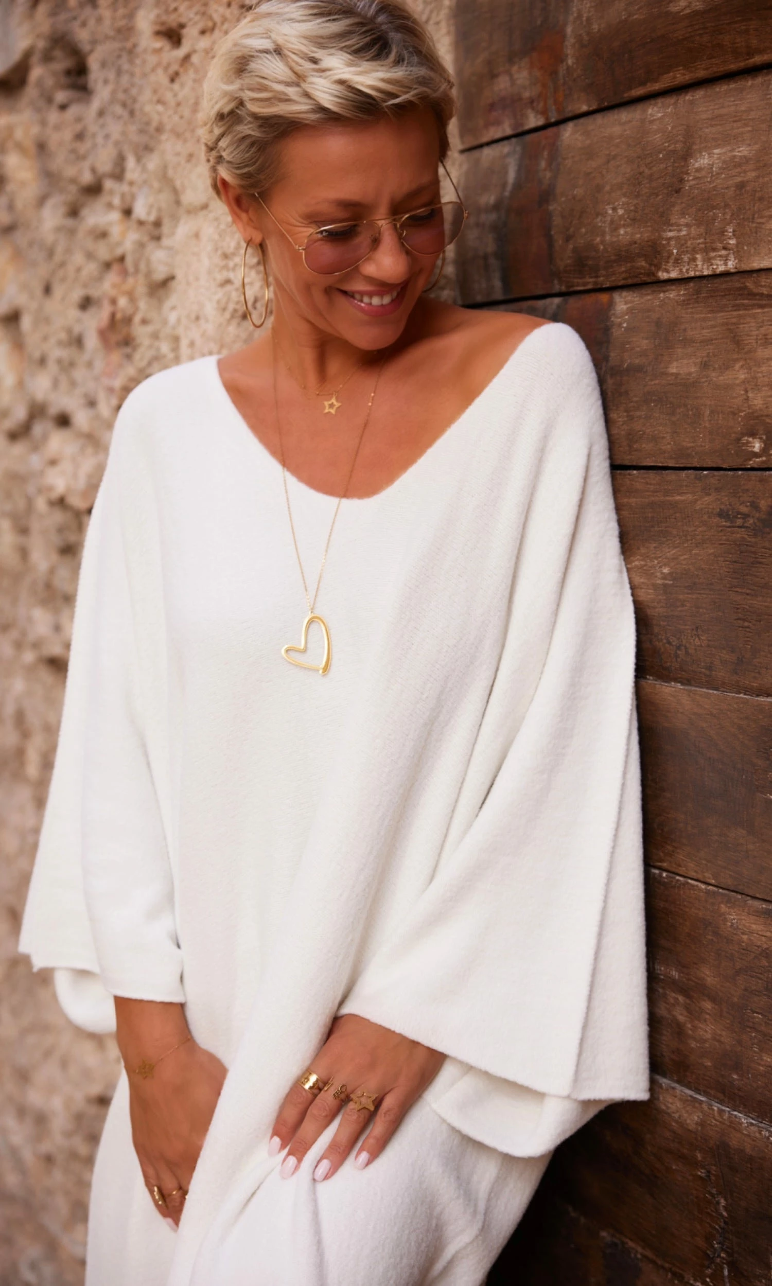 Petite Robe Pull Léon Oversize Blanc Cassé 8 Petite Robe Pull Léon Oversize Blanc Cassé – Image 6