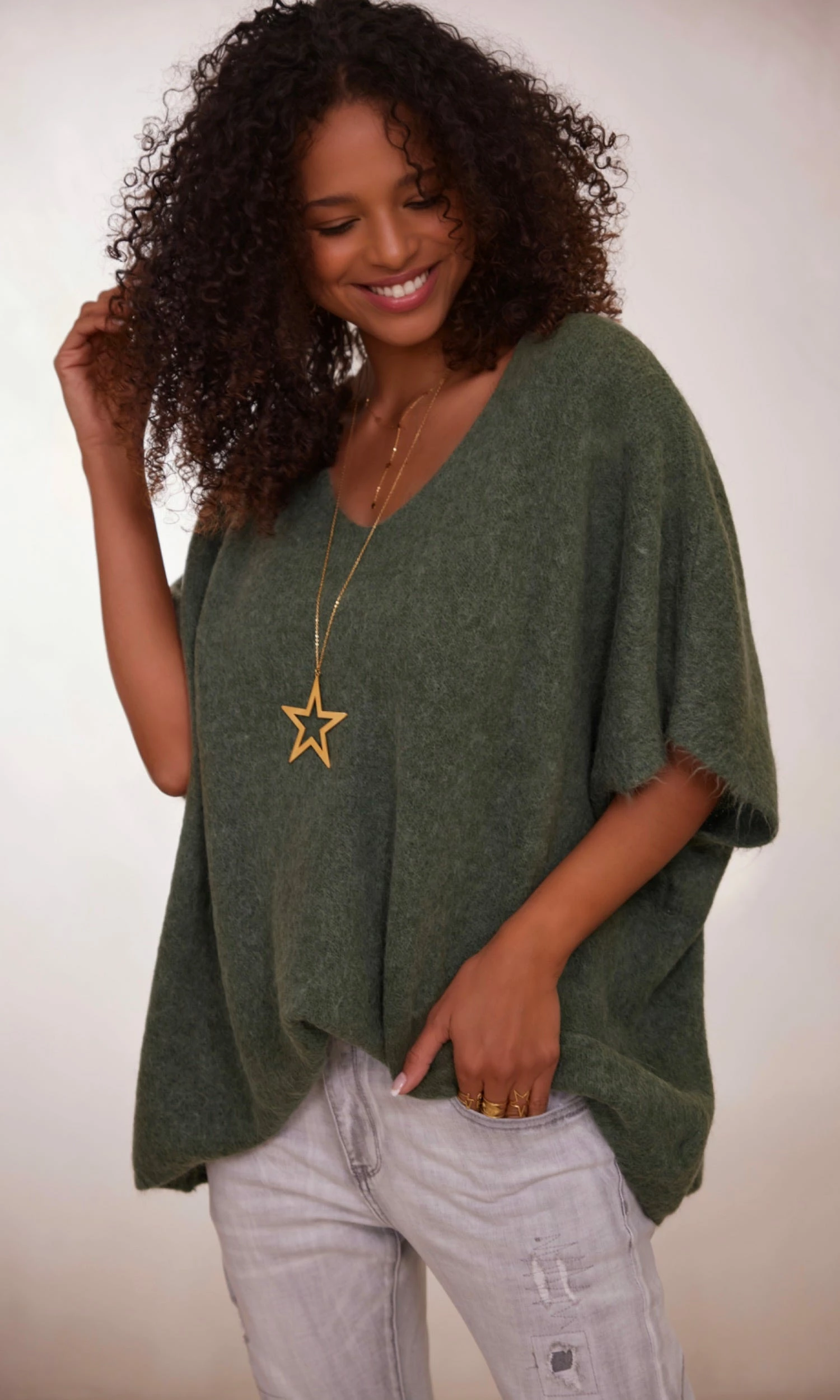 Pull Giuliano MC Oversize Kaki 4 Pull Giuliano MC Oversize Kaki – Image 2