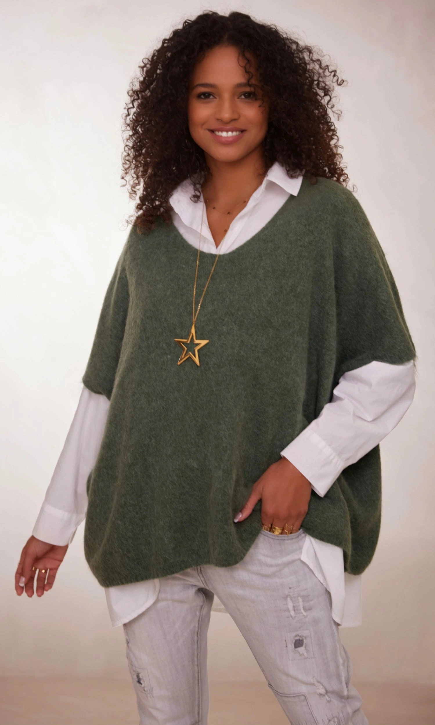 Pull Giuliano MC Oversize Kaki 7 Pull Giuliano MC Oversize Kaki – Image 5