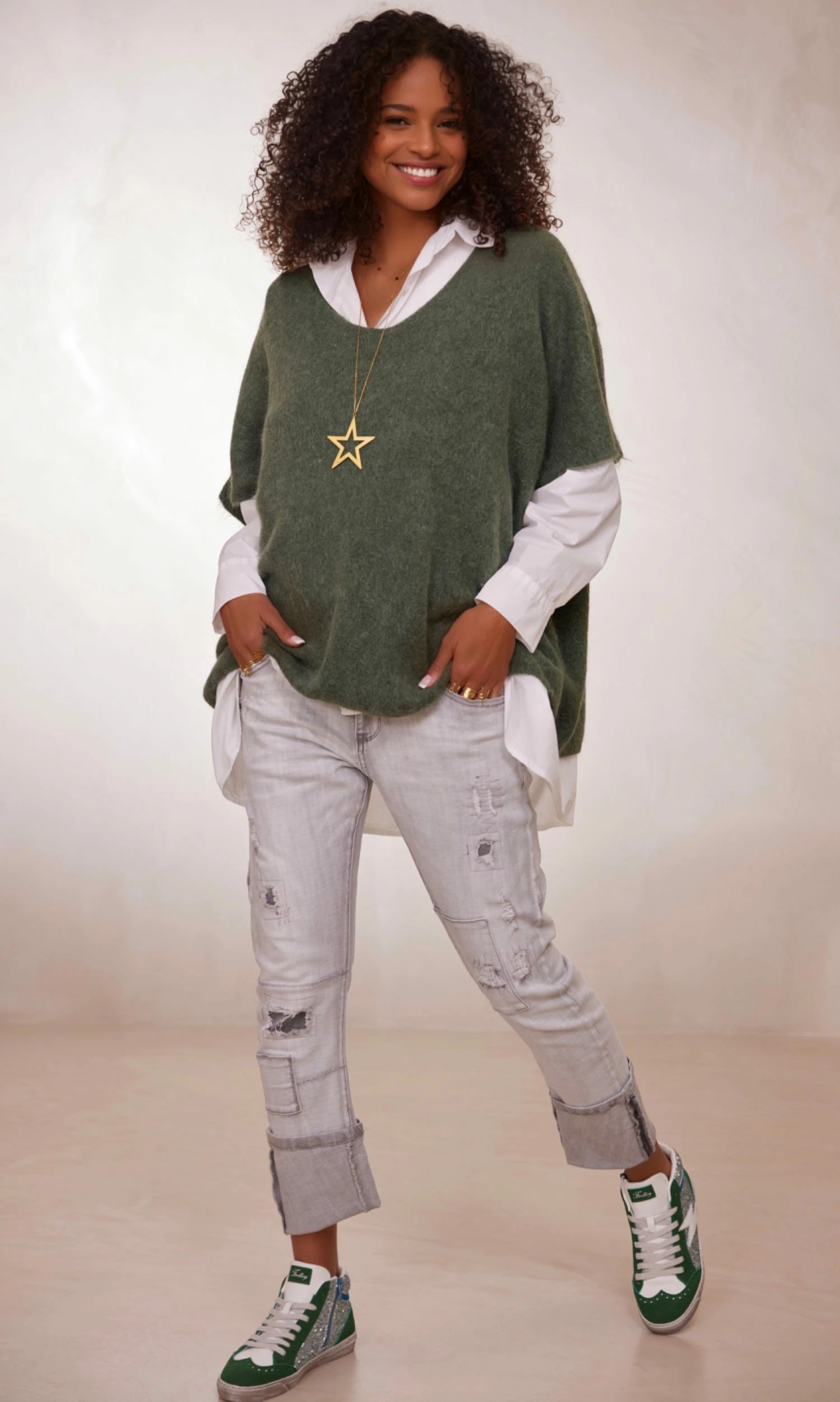 Pull Giuliano MC Oversize Kaki 5 Pull Giuliano MC Oversize Kaki – Image 3