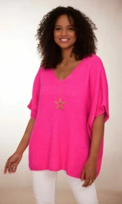 Pull Giuliano MC Oversize Rose Fluo -Vêtements Soldes 2024 facetune 22 01 2024 15 51 53