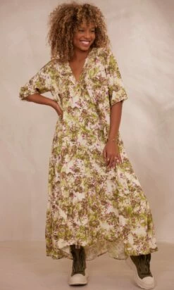 Robe Talya Vert Anis Flower Bloom
