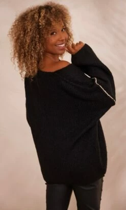 Pull Andres Noir Star Smile Doré -Vêtements Soldes 2024 facetune 22 10 2023 22 33 44