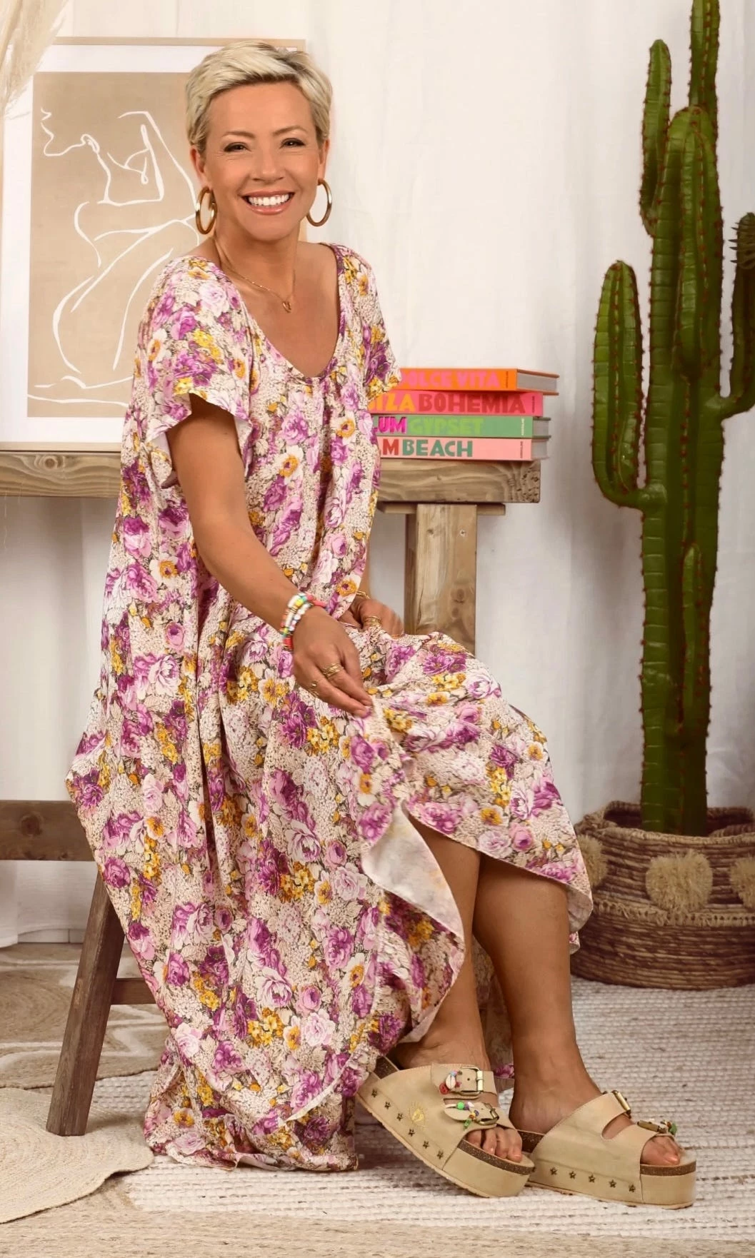 Robe Tess Violet Pivony Flower 4 Robe Tess Violet Pivony Flower – Image 2