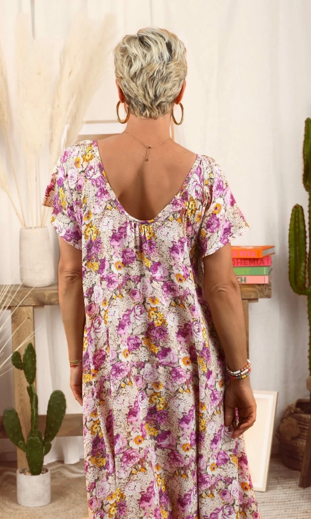 Robe Tess Violet Pivony Flower 5 Robe Tess Violet Pivony Flower – Image 3