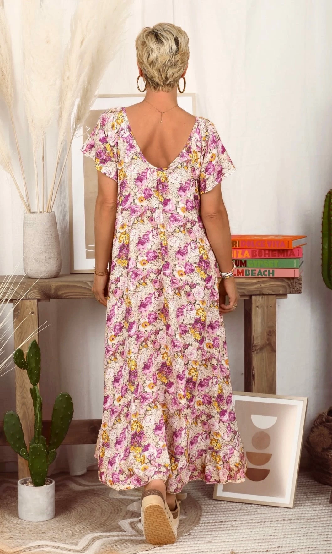 Robe Tess Violet Pivony Flower 9 Robe Tess Violet Pivony Flower – Image 7