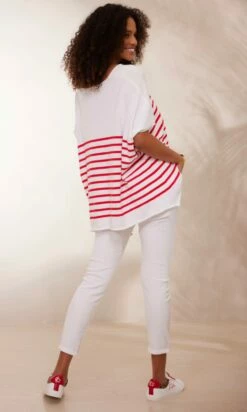 Pull Yann MC Oversize Blanc Marinière Rouge -Vêtements Soldes 2024 facetune 23 01 2024 10 23 05