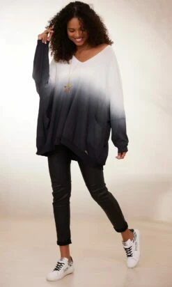 Pull Nestor Oversize Maille Fine Tie And Dye Noir -Vêtements Soldes 2024 facetune 23 01 2024 12 42 33