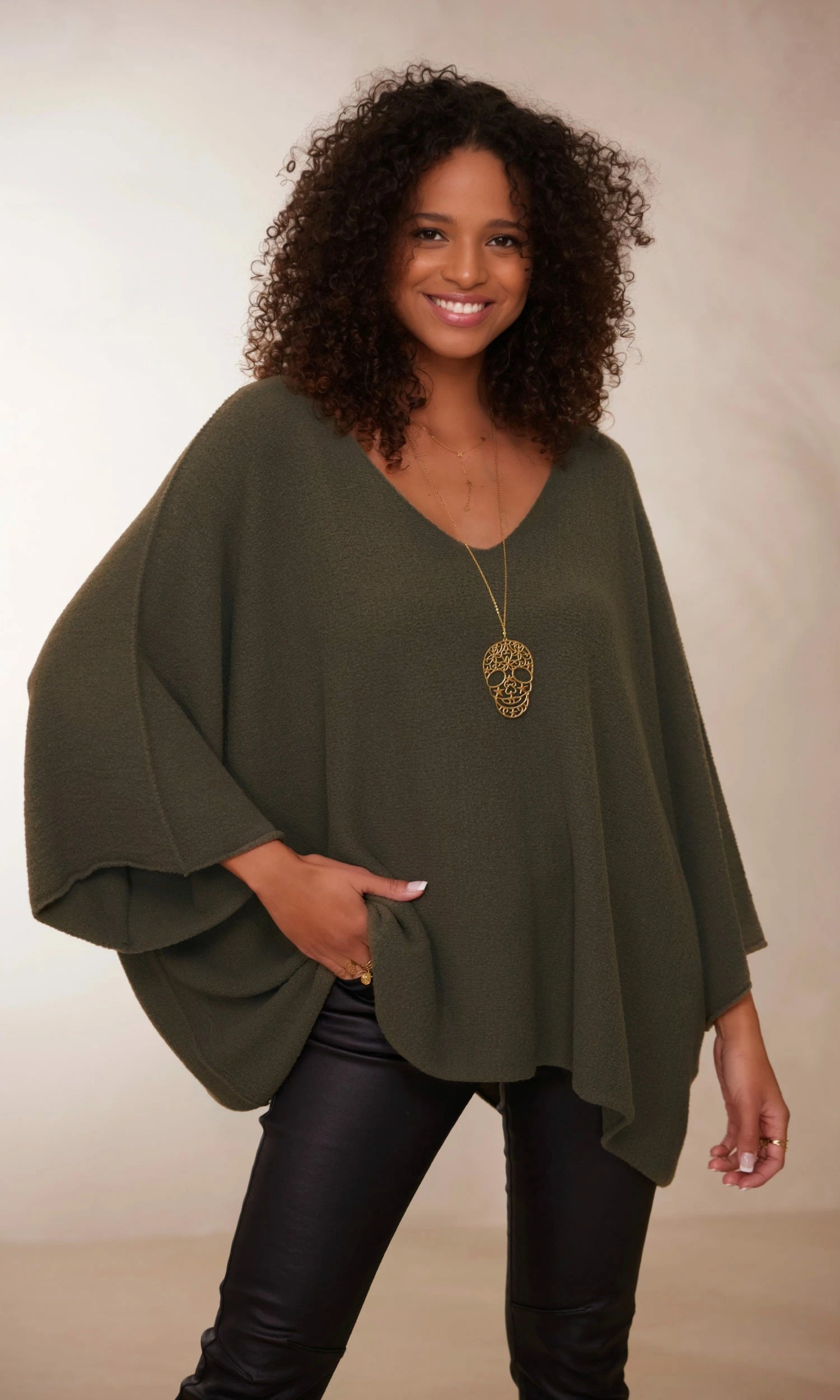 Pull Léon Oversize Kaki 4 Pull Léon Oversize Kaki – Image 2