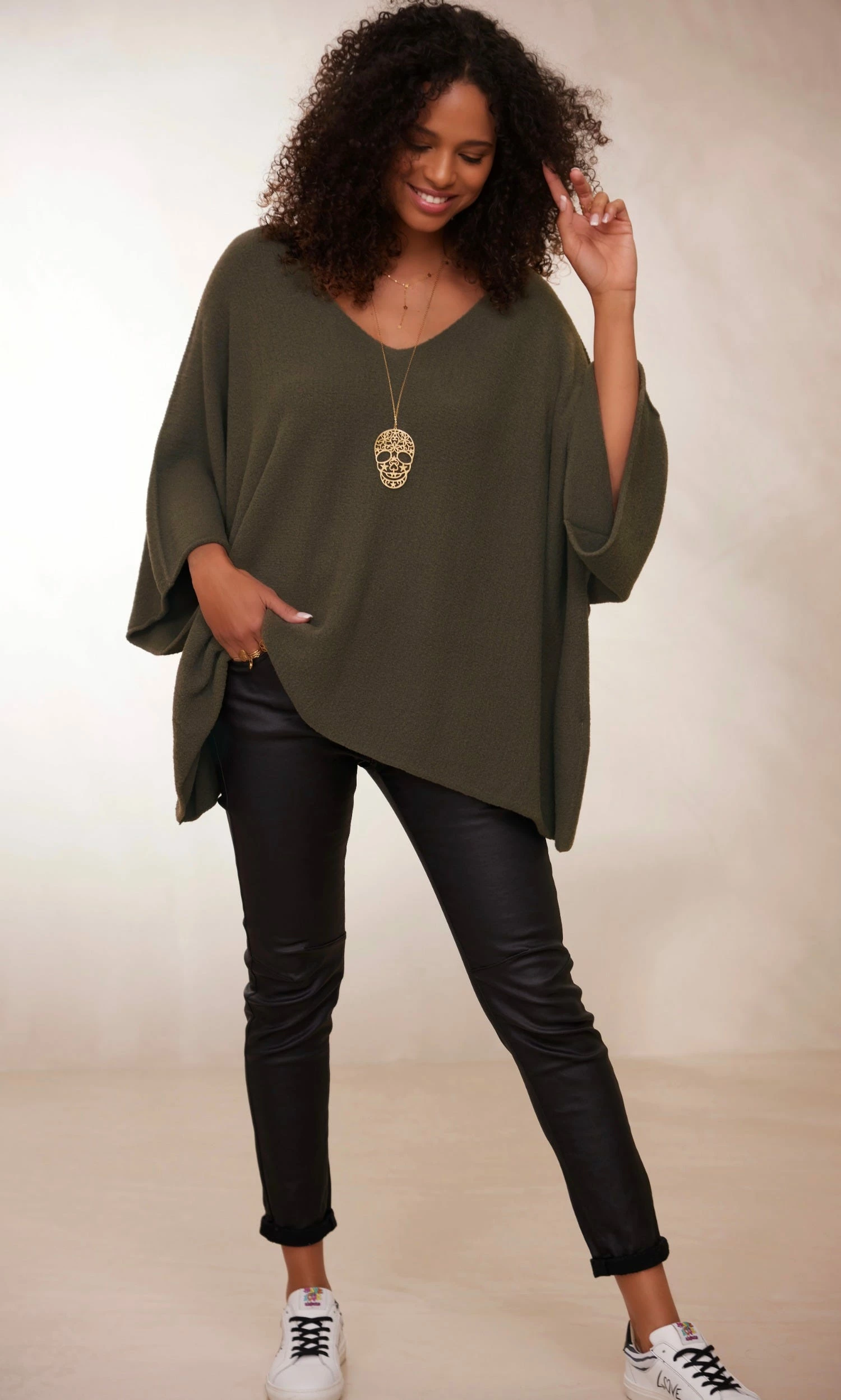 Pull Léon Oversize Kaki 8 Pull Léon Oversize Kaki – Image 6