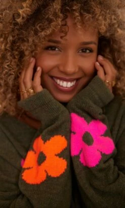 Pull Rayco Oversize Kaki Flowers