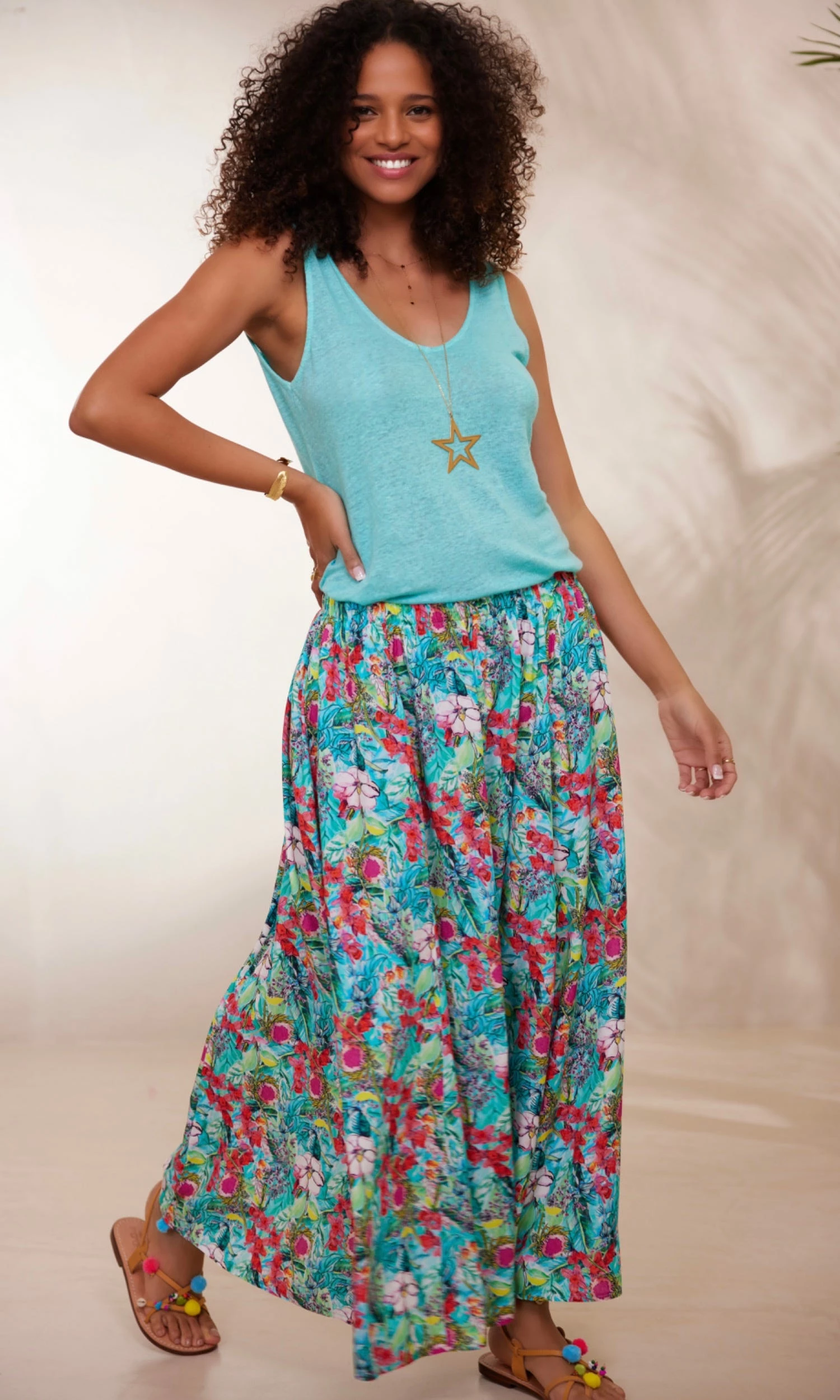 Jupon Ayron Vert Turquoise Fiorita 3 Jupon Ayron Vert Turquoise Fiorita