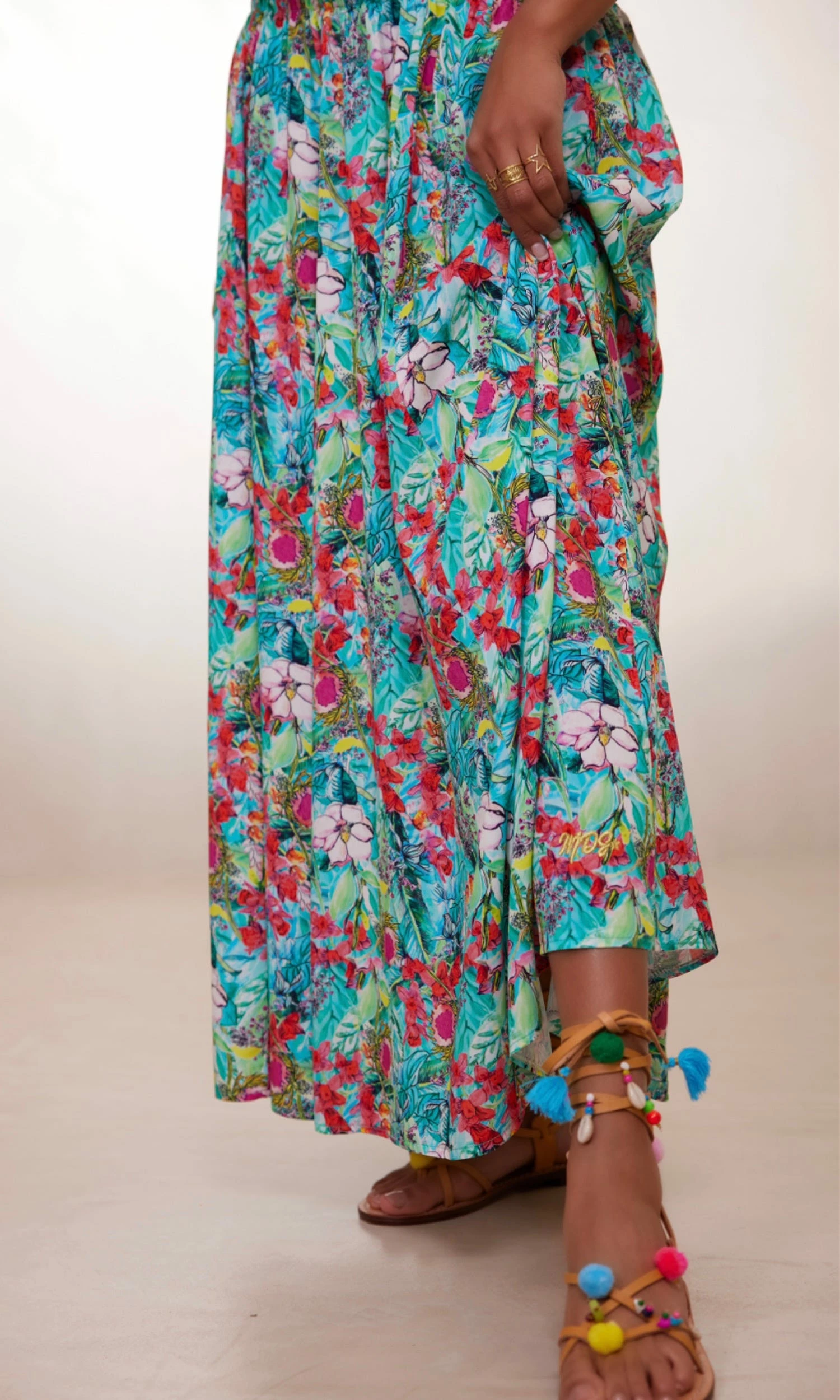 Jupon Ayron Vert Turquoise Fiorita 8 Jupon Ayron Vert Turquoise Fiorita – Image 6