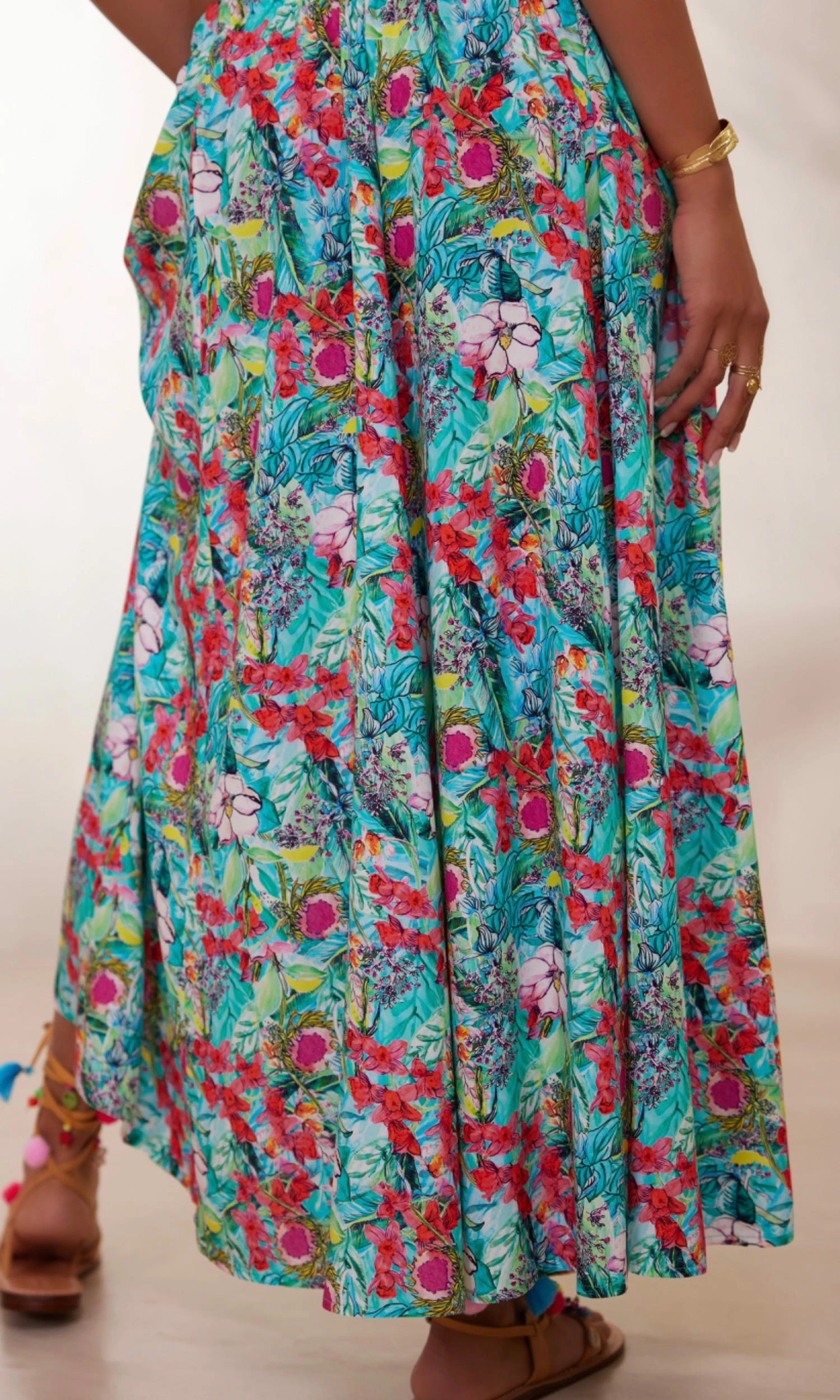 Jupon Ayron Vert Turquoise Fiorita 5 Jupon Ayron Vert Turquoise Fiorita – Image 3