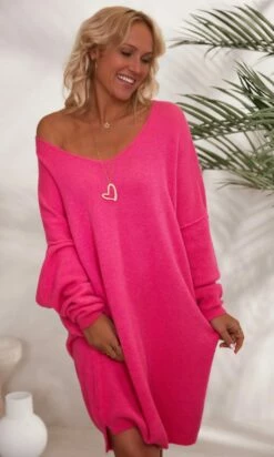 Petite Robe Pull Alcinda Oversize Rose Fuchsia