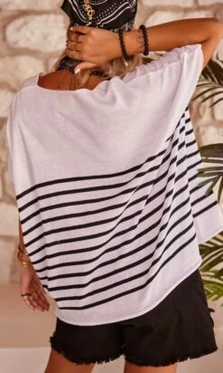 Pull Yann MC Oversize Blanc Marinière Noir -Vêtements Soldes 2024 facetune 25 07 2023 11 47 41