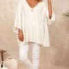 Pull Léon Oversize Blanc Cassé -Vêtements Soldes 2024 facetune 25 09 2023 11 31 33