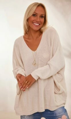 Pull Nestor Petite Maille Beige -Vêtements Soldes 2024 facetune 26 01 2024 12 08 46