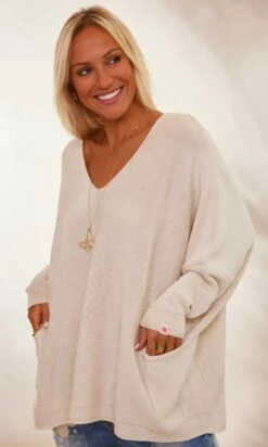 Pull Nestor Petite Maille Beige -Vêtements Soldes 2024 facetune 26 01 2024 12 11 42