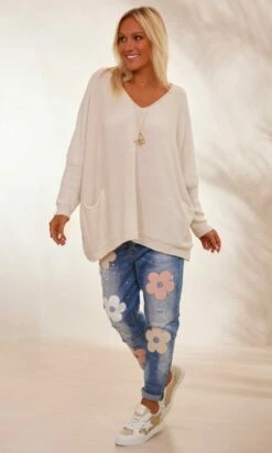 Pull Nestor Petite Maille Beige -Vêtements Soldes 2024 facetune 26 01 2024 12 38 08