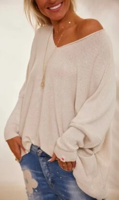 Pull Nestor Petite Maille Beige -Vêtements Soldes 2024 facetune 26 01 2024 14 31 08