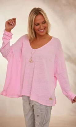T-Shirt Gabin ML Loose Lin Rose -Vêtements Soldes 2024 facetune 26 01 2024 14 56 06 1