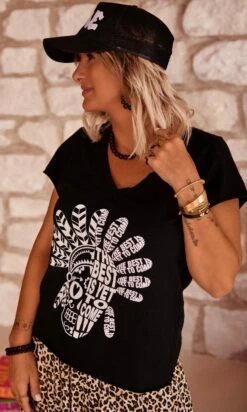 T-Shirt Magda Noir The Best Skull Blanc -Vêtements Soldes 2024 facetune 26 07 2023 12 24 57