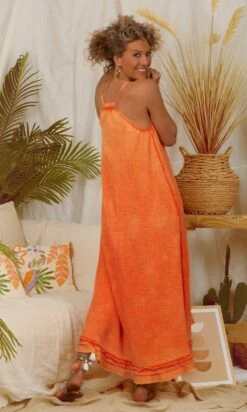 Robe Sakina Voile De Coton Orange
