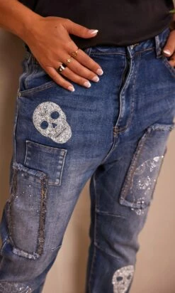 Jean's Tylo Used Brut Strass Skull